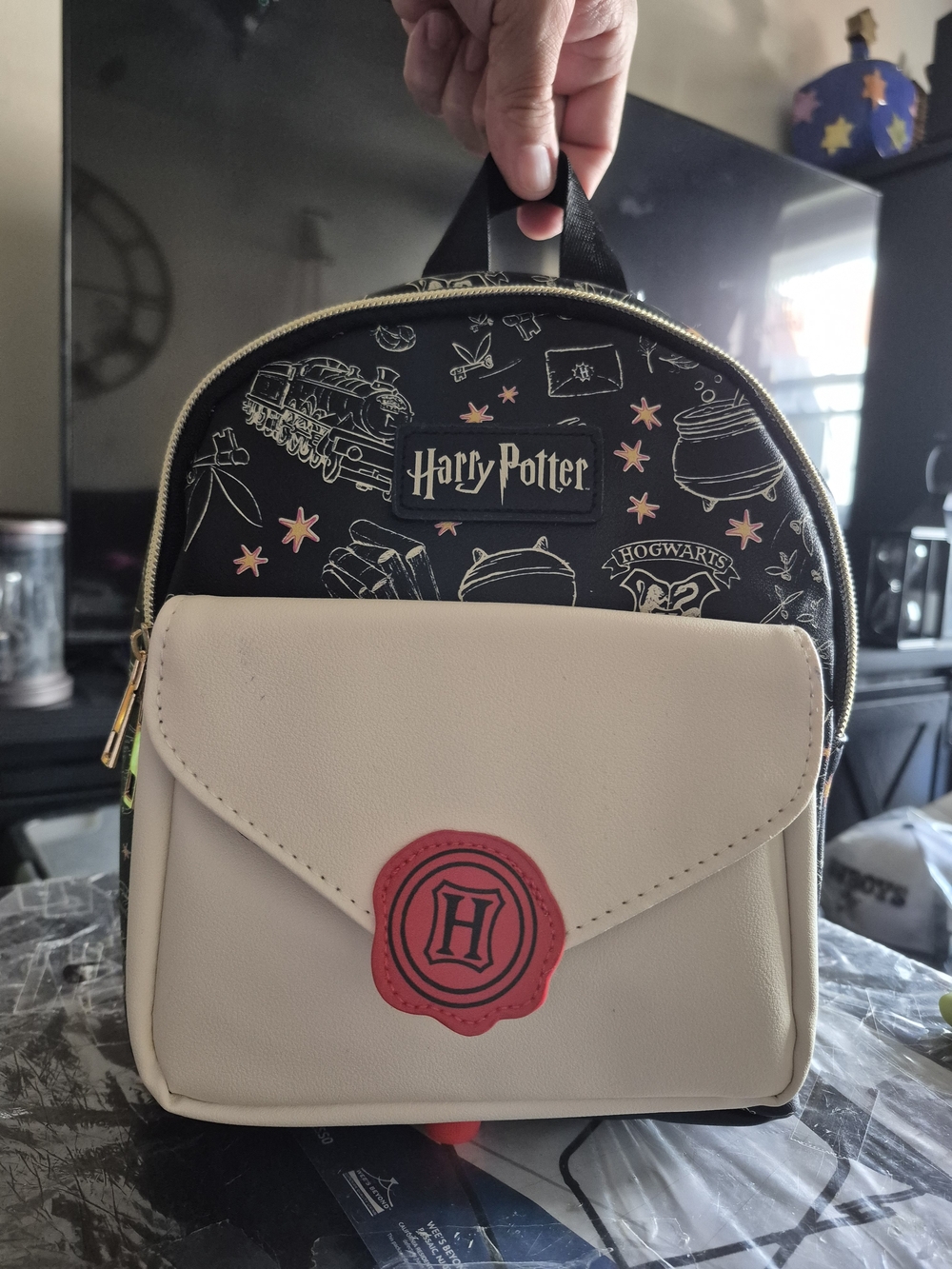 Harry Potter Back pack book bag with red seal in front pocket